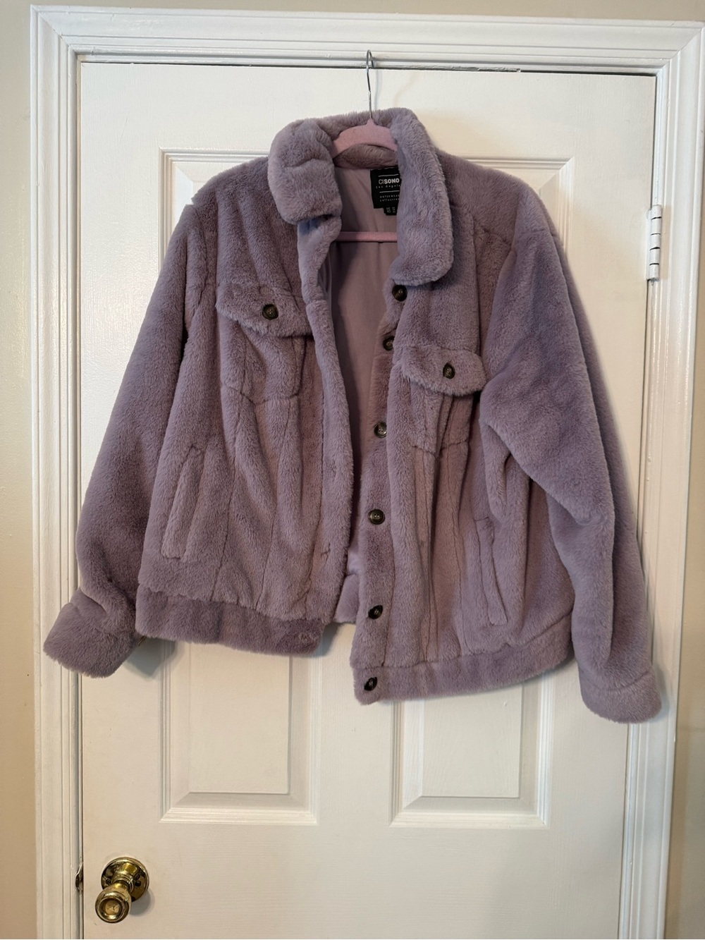 Ci Sono Lilac Faux Fur Puffer Jacket